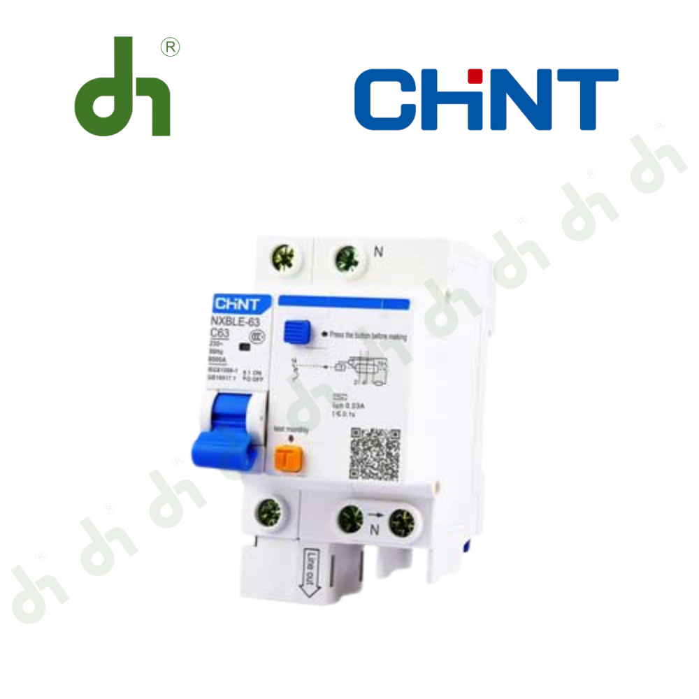 Cầu dao tự động (Áp tô mát) bảo vệ quá tải và chống rò NXBLE-63 1P+N C63 30mA 6kA